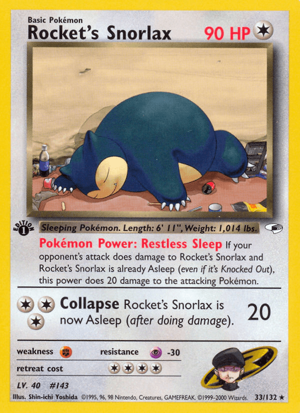 Rocket's Snorlax printed card