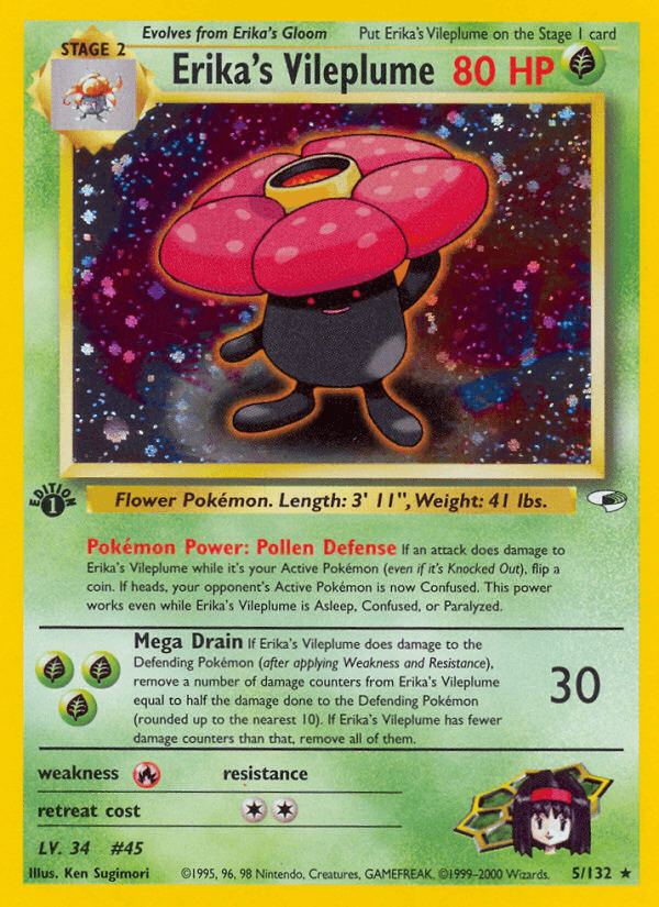 Erika's Vileplume printed card