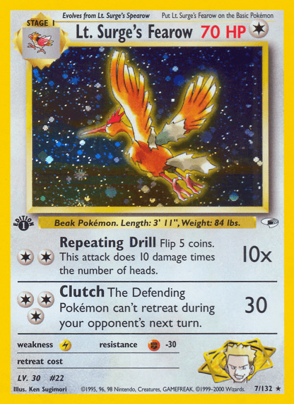 Lt. Surge's Fearow printed card