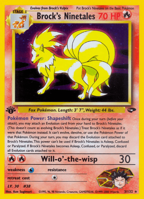 Brock's Ninetales printed card