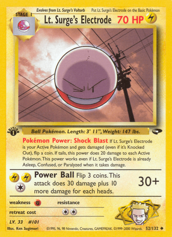 Lt. Surge's Electrode printed card