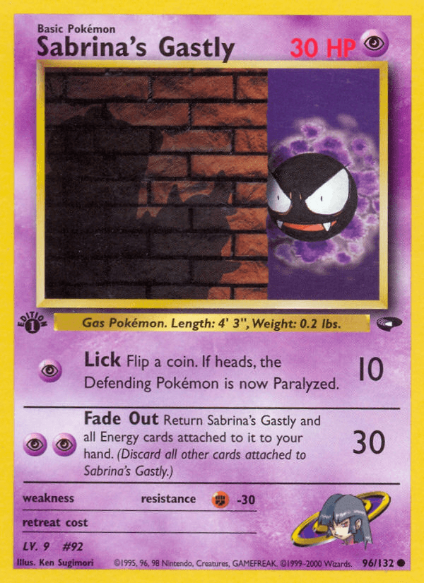 Sabrina's Gastly printed card