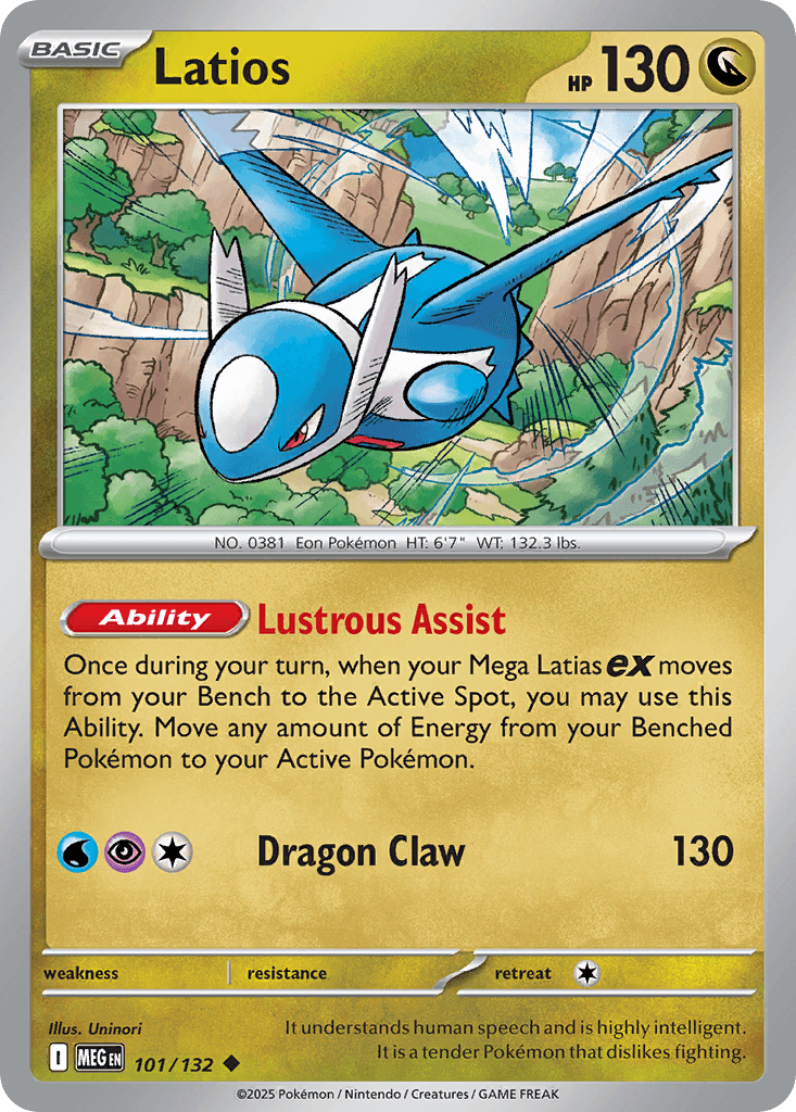 Latios printed card