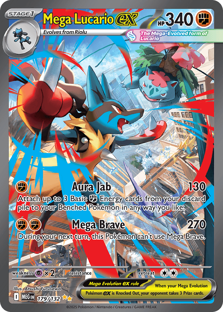 Mega Lucario ex printed card
