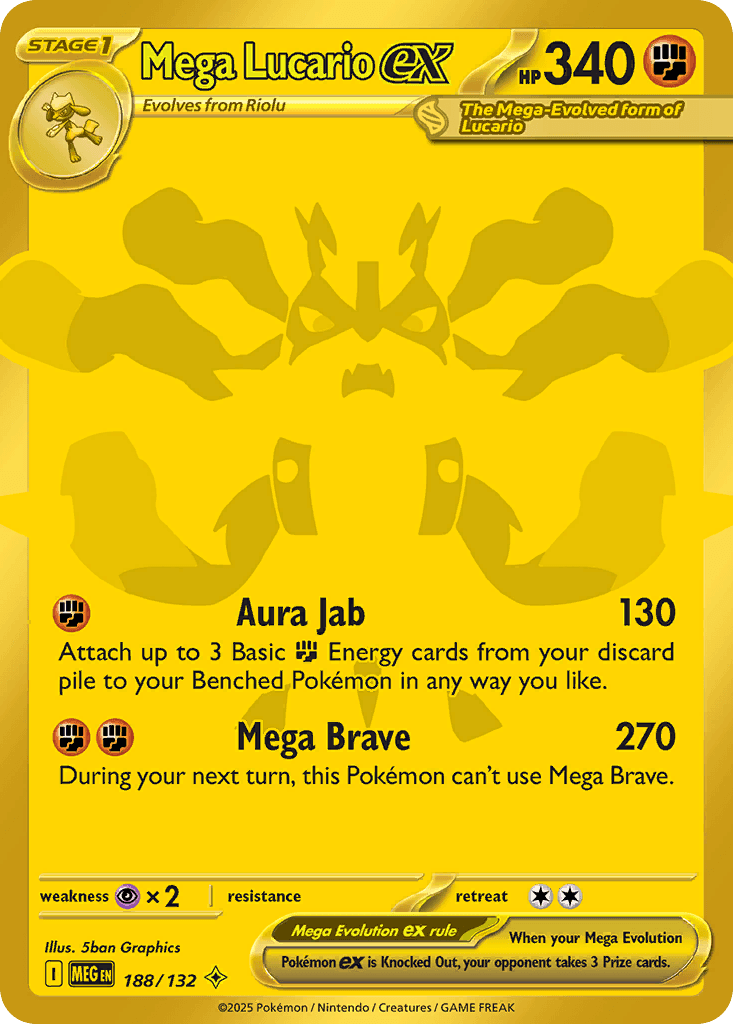 Mega Lucario ex printed card
