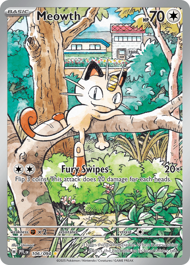 Meowth printed card