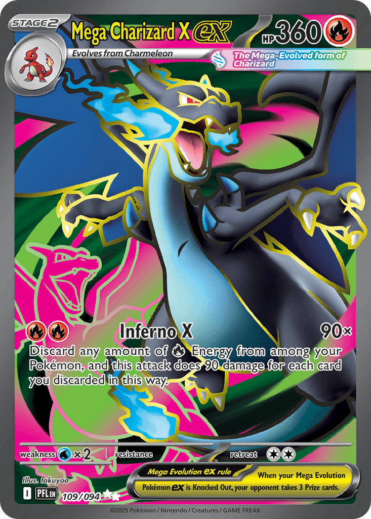 Mega Charizard X ex printed card