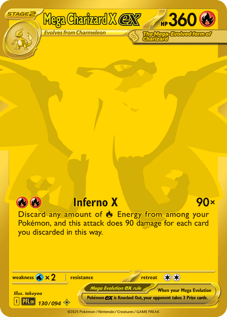 Mega Charizard X ex printed card