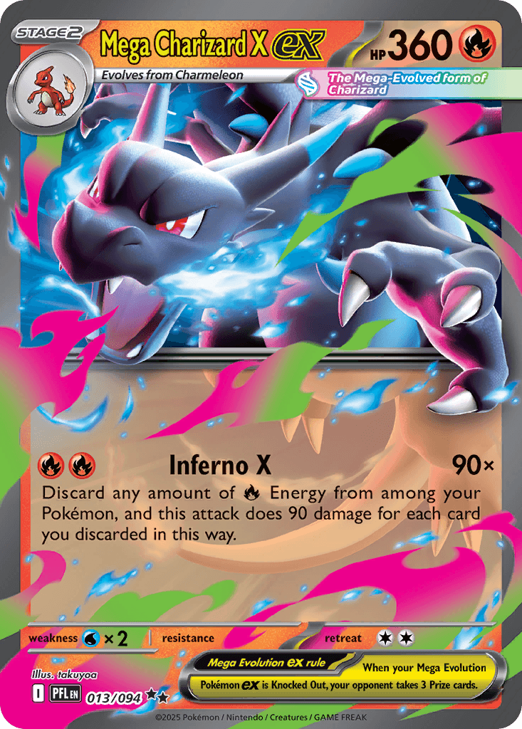 Mega Charizard X ex printed card