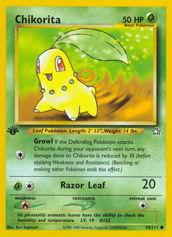 Chikorita printed card