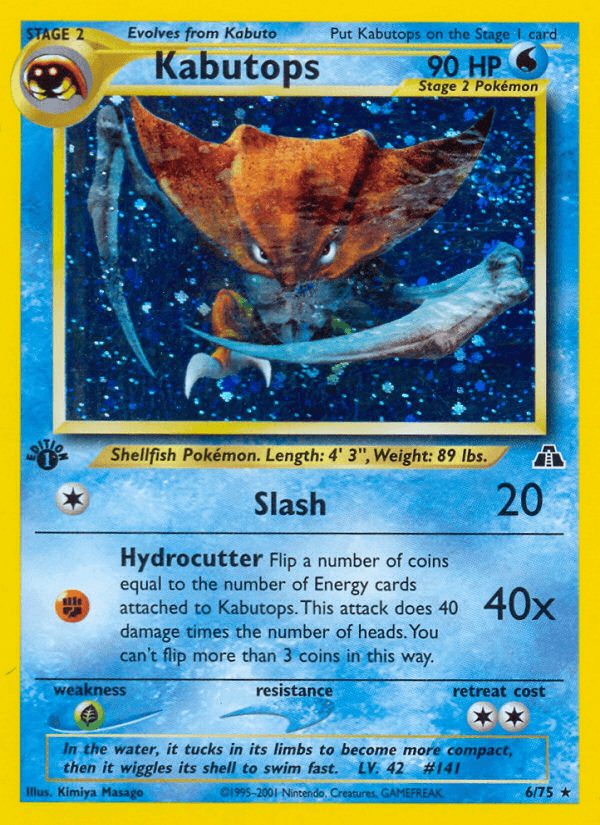 Kabutops printed card