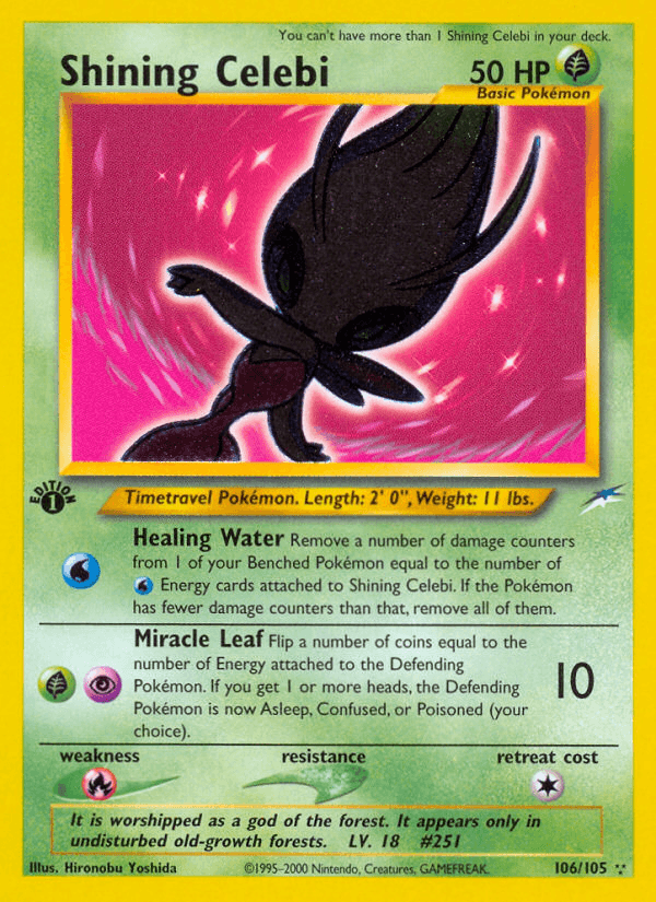 Shining Celebi printed card