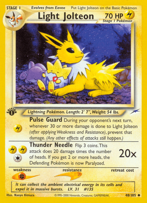 Light Jolteon printed card
