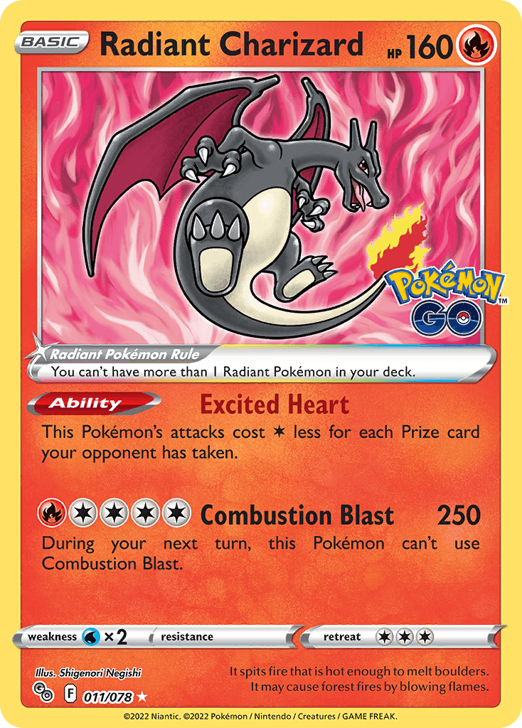 Radiant Charizard printed card