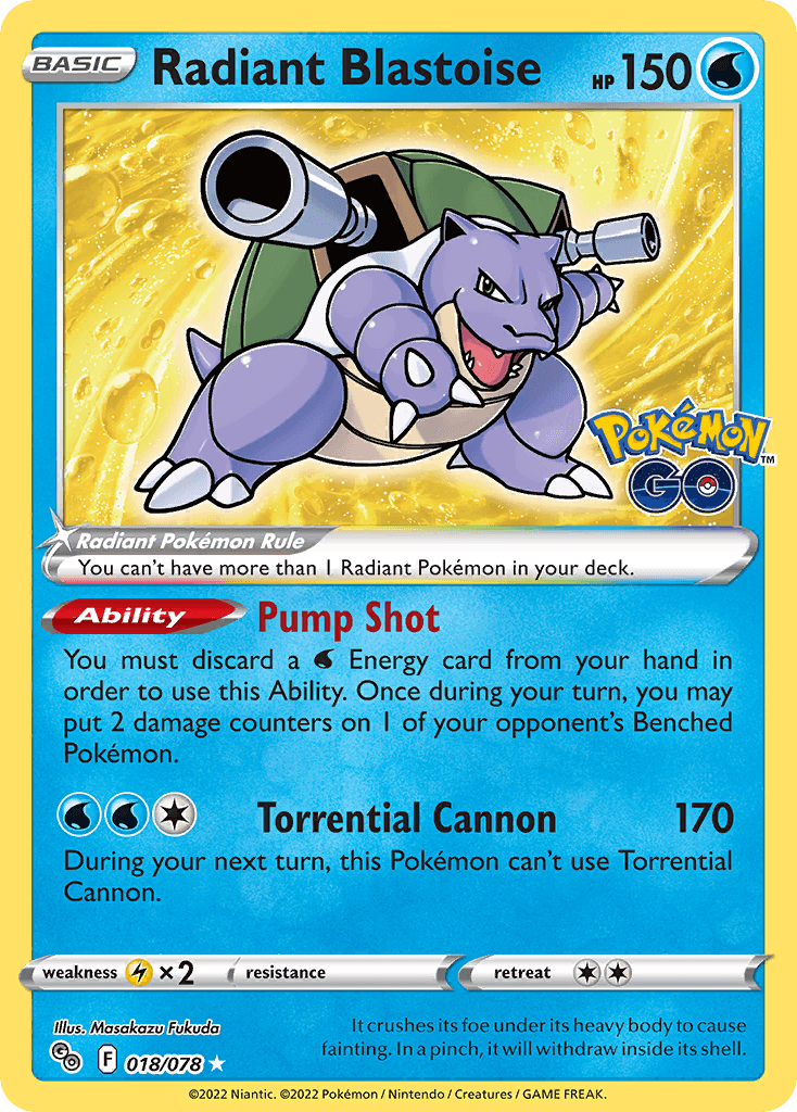 Radiant Blastoise printed card