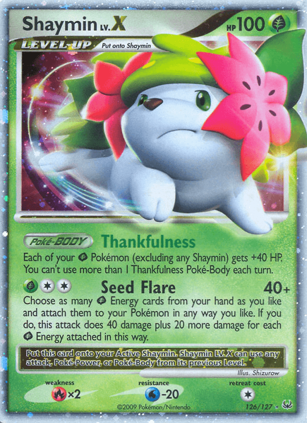 Shaymin LV.X printed card