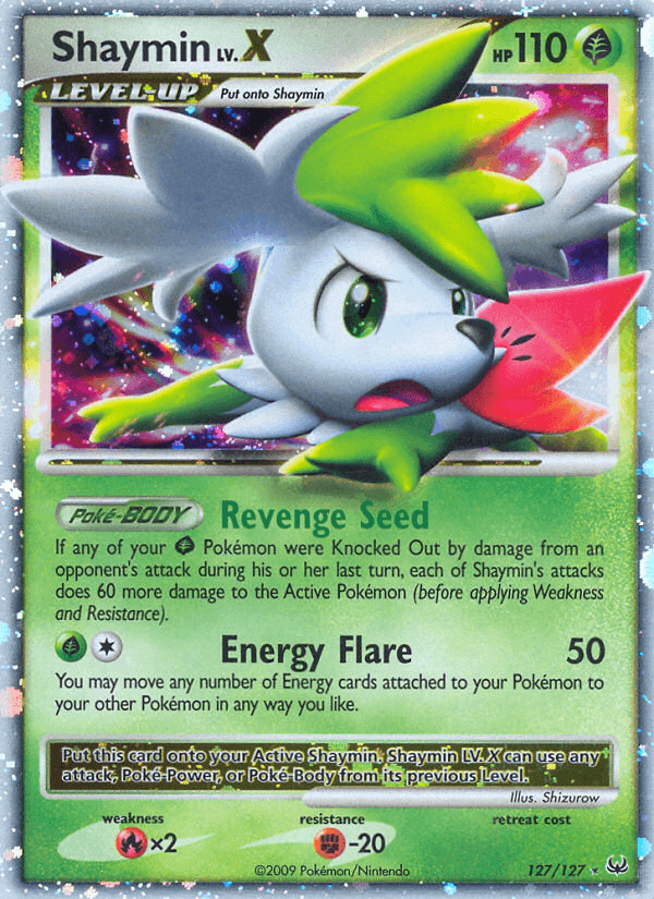 Shaymin LV.X printed card