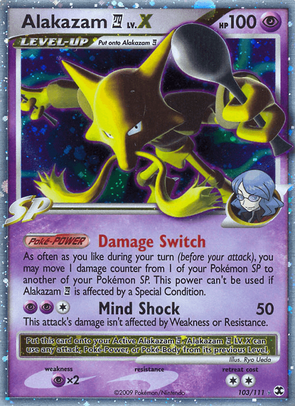 Alakazam E4 LV.X printed card