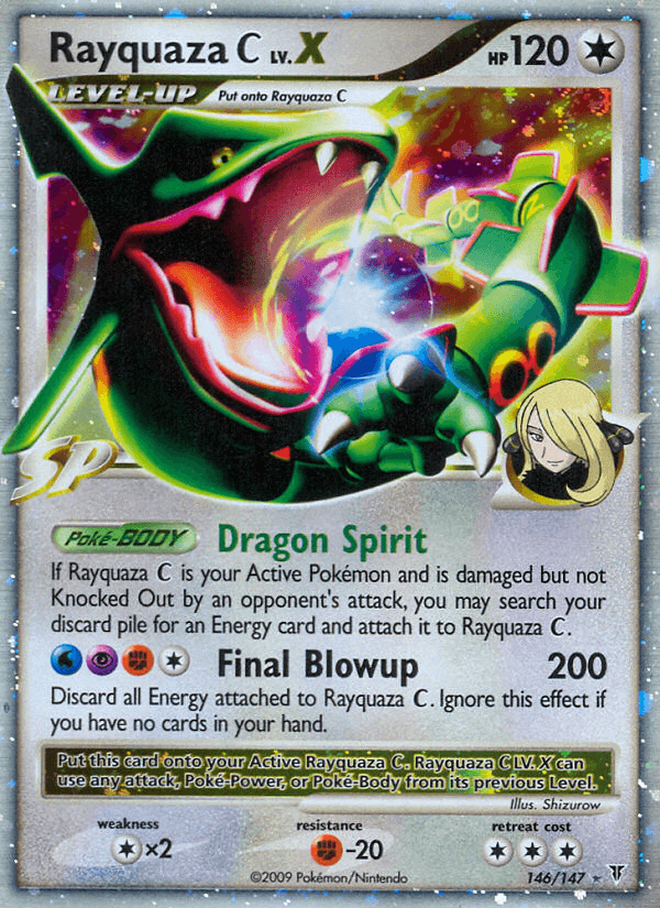 Rayquaza C LV.X printed card