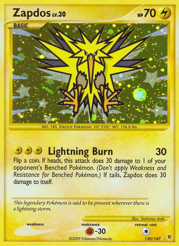 Zapdos printed card