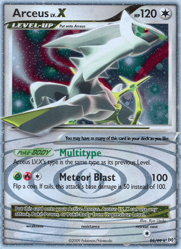 Arceus LV.X printed card