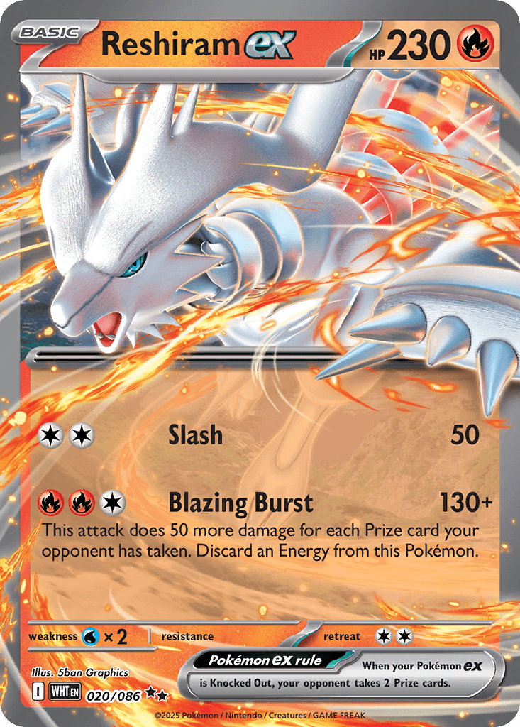 Reshiram ex printed card
