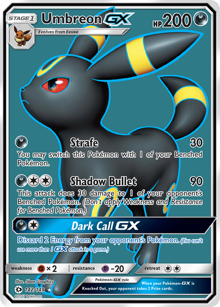 Umbreon-GX printed card