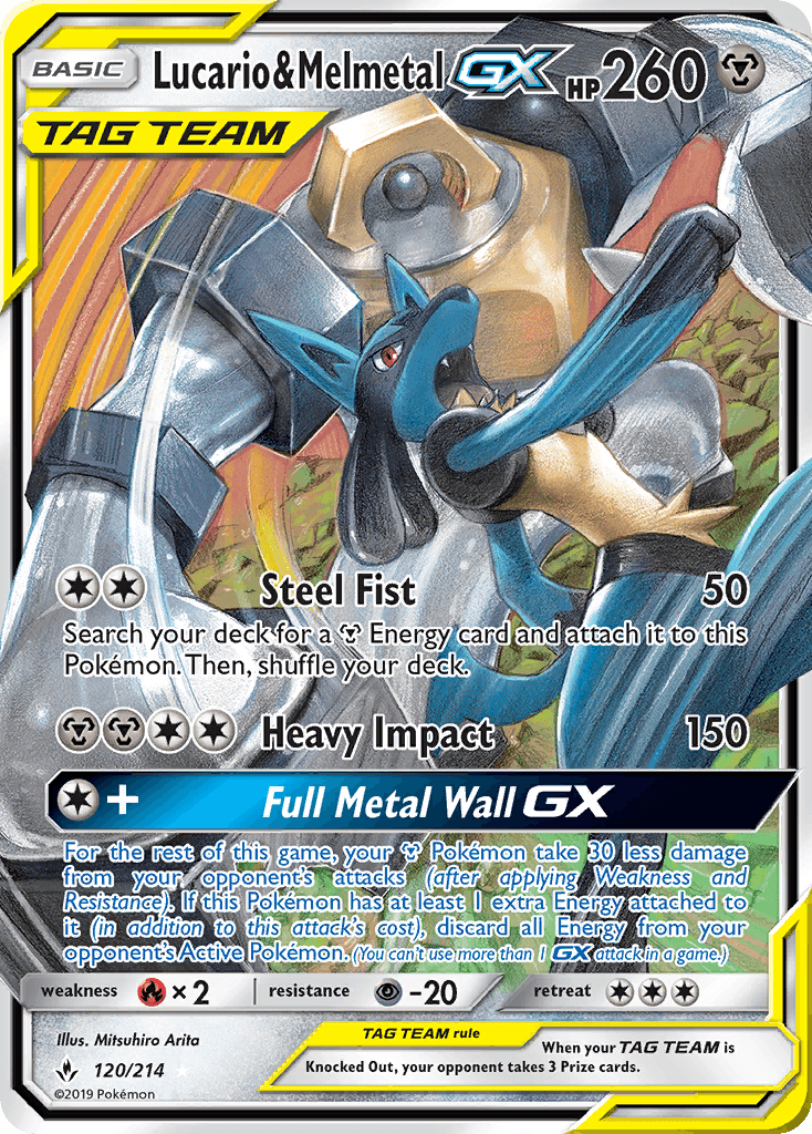 Lucario & Melmetal-GX printed card