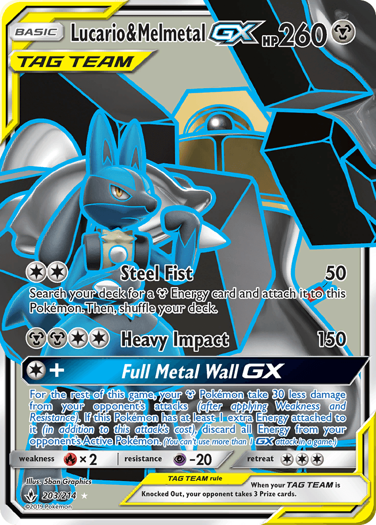 Lucario & Melmetal-GX printed card