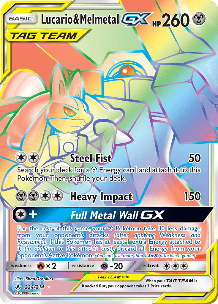 Lucario & Melmetal-GX printed card
