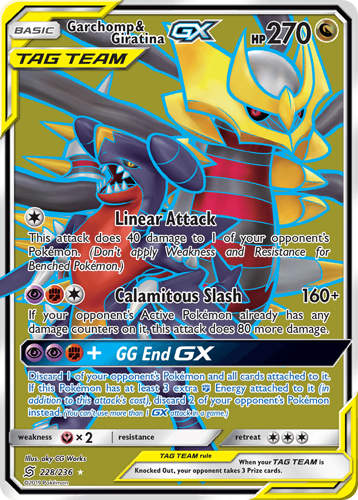 Garchomp & Giratina-GX printed card
