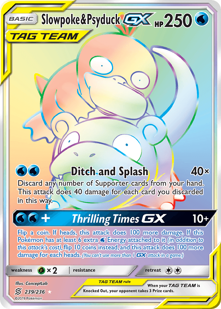 Slowpoke & Psyduck-GX printed card