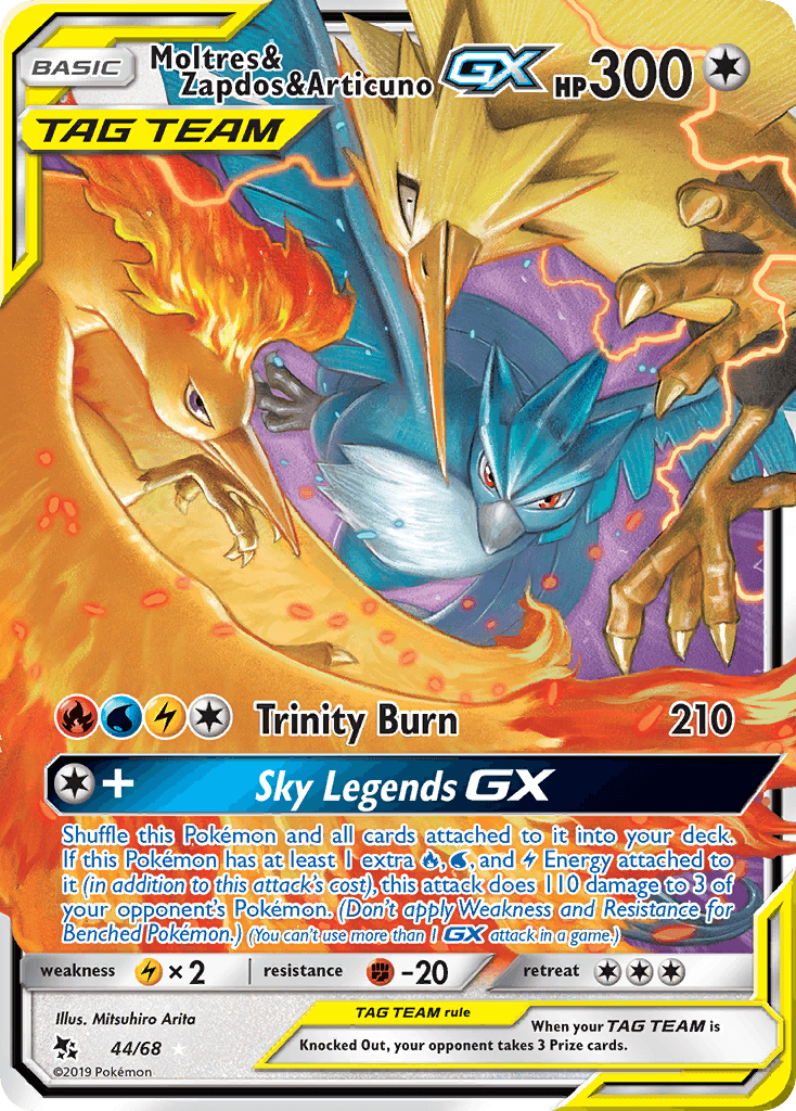 Moltres & Zapdos & Articuno-GX printed card