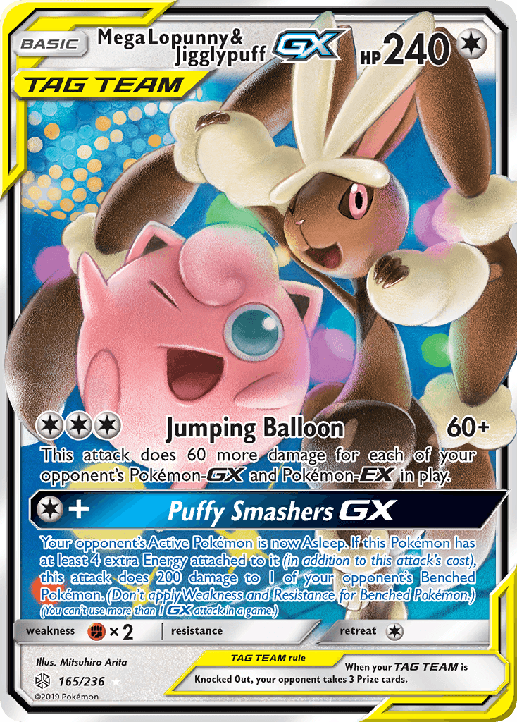 Mega Lopunny & Jigglypuff-GX printed card