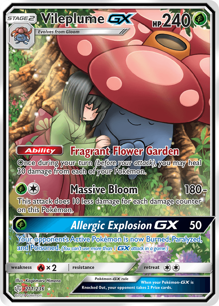 Vileplume-GX printed card