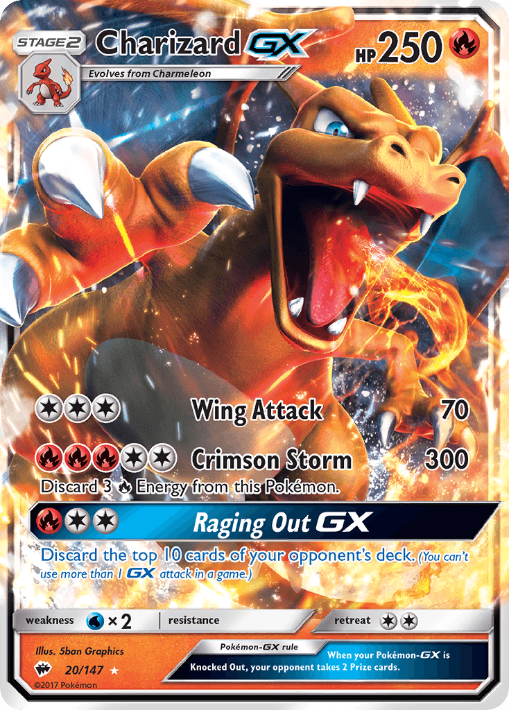 Charizard-GX printed card