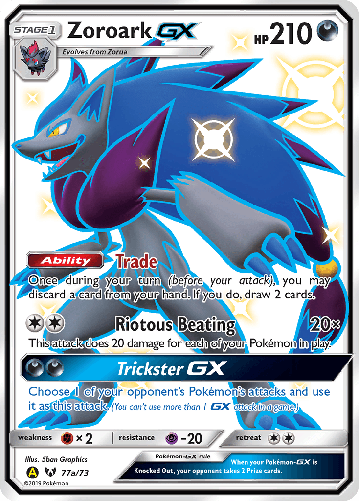 Zoroark-GX printed card