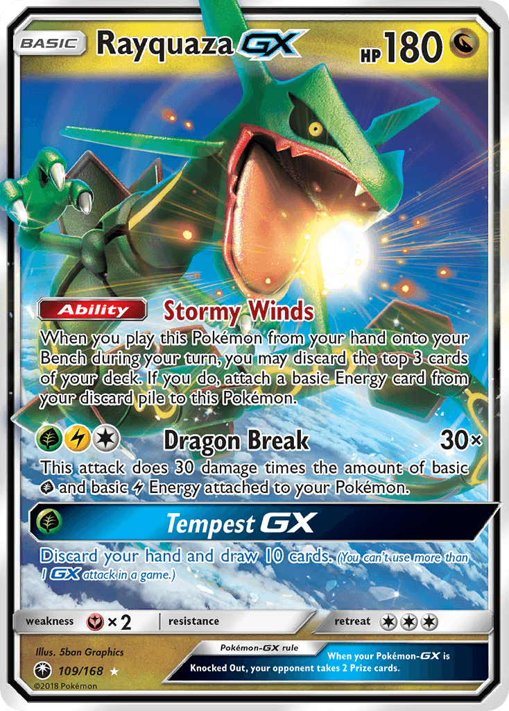 Rayquaza-GX printed card