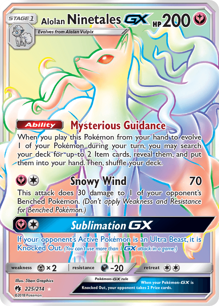 Alolan Ninetales-GX printed card