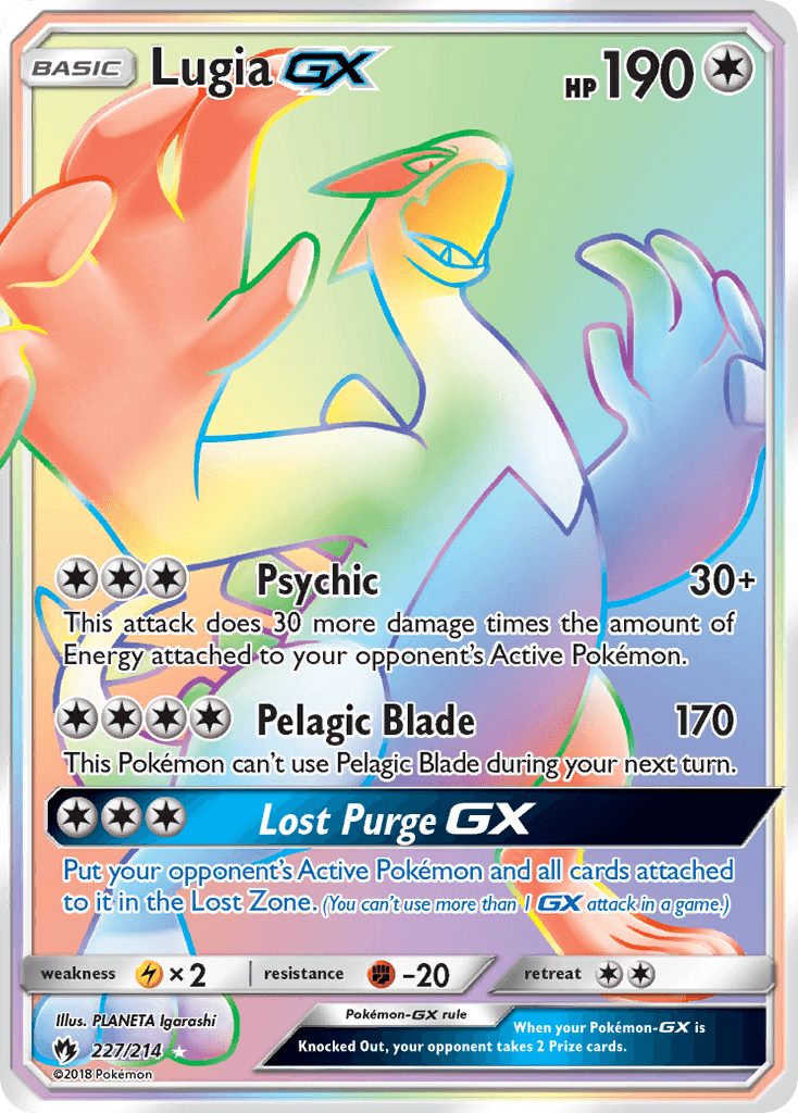 Lugia-GX printed card