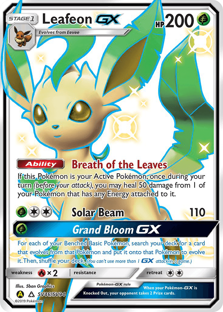 Leafeon-GX printed card
