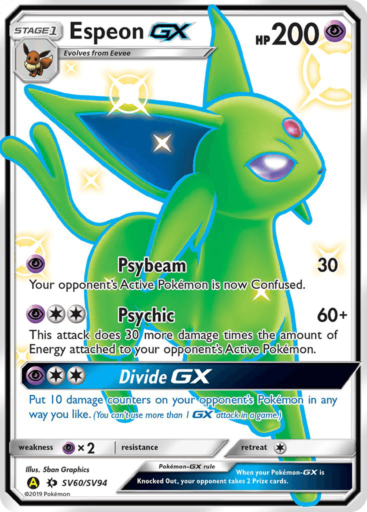 Espeon-GX printed card