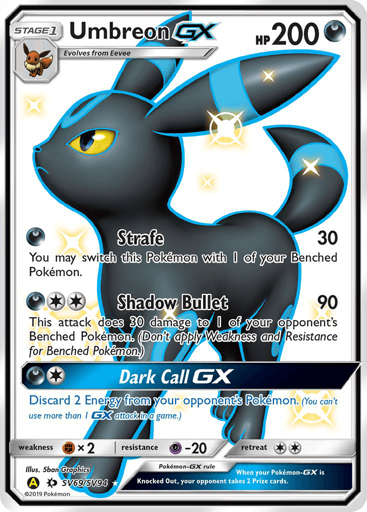 Umbreon-GX printed card