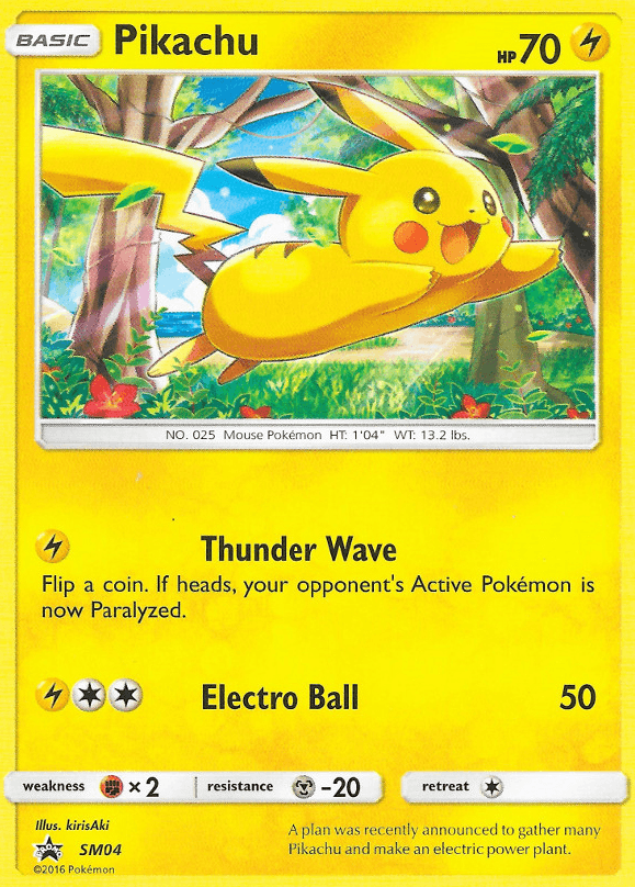 Pikachu printed card