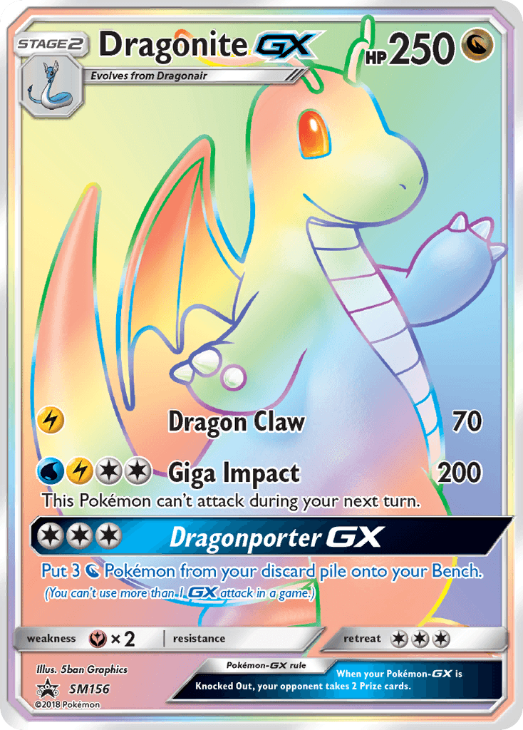 Dragonite-GX printed card