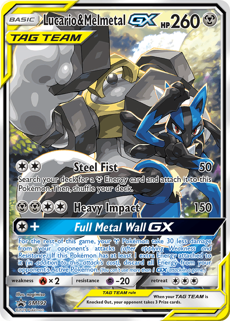 Lucario & Melmetal-GX printed card