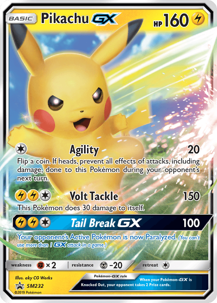 Pikachu-GX printed card