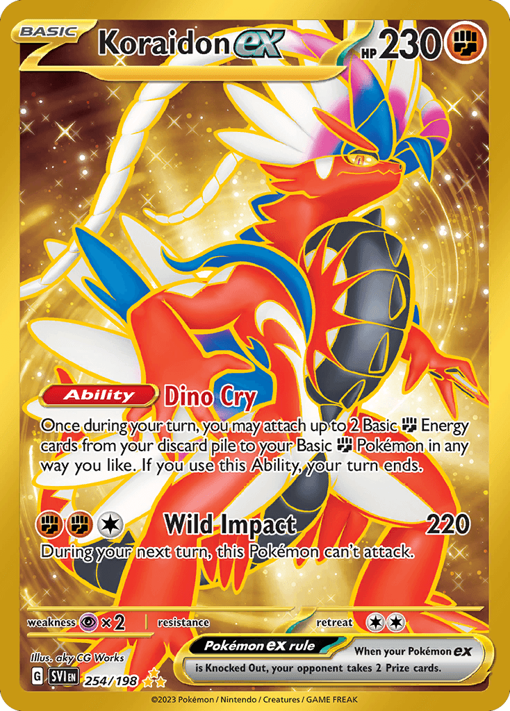 Koraidon ex printed card