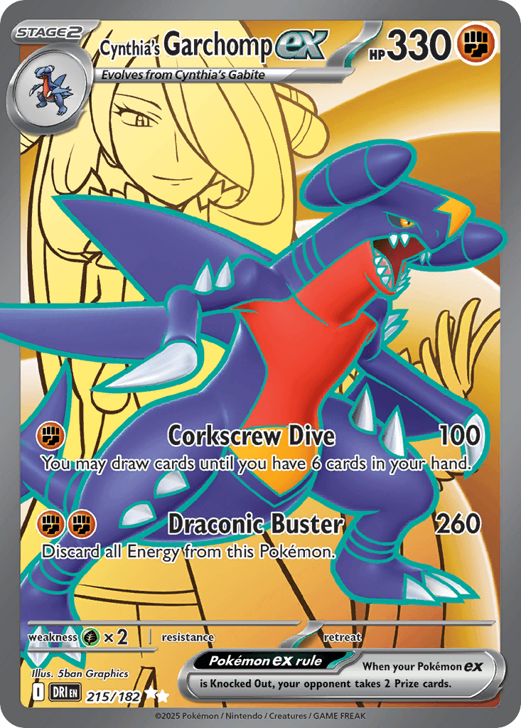 Cynthia's Garchomp ex printed card