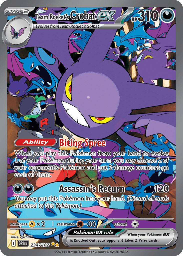 Team Rocket's Crobat ex printed card